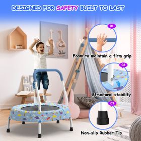 Indoor Trampoline for Kids Ages 2-6, Foldable Mini Rebounder for Indoor & Outdoor Play with Foam Handle and Ultra Safe Padding