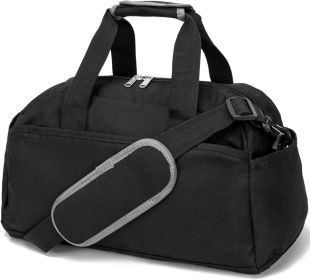 14 inch Small Gym Bag for Women  Men Mini Duffel Bag for Travel Sports Lightweight Carry On Bag  Black