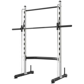 Squat Rack with Pull Up Bar and Barbell Bar Adjustable Bench Press Multi-Function Weight Lifting Half Rack, White (Option: White-2160x285x100 mm)