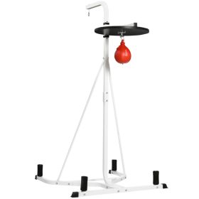 2 in 1 Punching Bag Stand, Adjustable Height Heavy Bag Stand with Weighted Base and Speed Bag, Freestanding for Home Gym (Option: White-1300x680x100 mm)