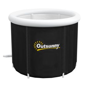 Cold Plunge Tub, Portable Ice Bath Cold Water Therapy Tub with Thermo Lid, for Athletes Recovery, Black (Option: Black-690x400x110 mm)