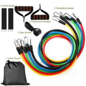 11Pcs Resistance Bands Set Fitness Workout Tubes Exercise Tube Bands Up To With Door Anchor Handles Ankle Straps For Physical Training Yoga Pilat (Option: Resistant band)