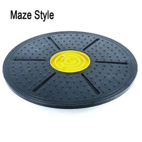 Yoga Balance Board Disc Stability Round Plates Exercise Trainer For Fitness Sports Waist Wriggling Fitness Balance Board-C; Exercise Equipment Fo (Color: Yellow)