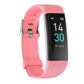S5 Fitness Tracker Smart Watch Sports Watch Bracelet blood pressure fitness heart rate meter step temperature waterproof sports bracelet (Color: Pink)