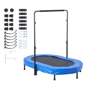 Kids Trampoline, 56x36 inch Indoor Outdoor Trampoline, Foldable Mini Trampoline with Handle, Rebounder Trampoline for Toddlers (Color: Blue, size: 56x36 in)